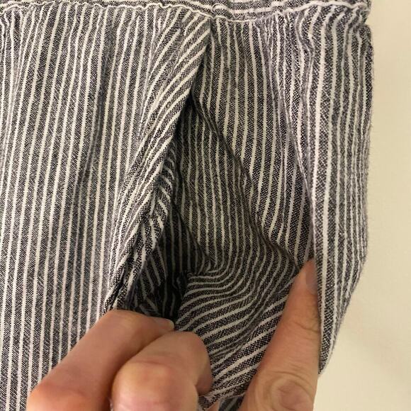 Talbots Linen Blend Gray White Striped Pull On Office Work Trouser Pants 16 - Picture 4 of 14